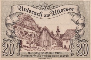 Austria Unterach am Attersee 20 Heller 31.12.1920 XF