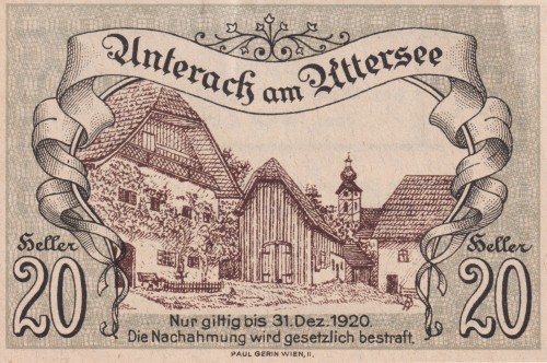 Unterach am Attersee 20 Heller 31.12.1920 XF A.jpg
