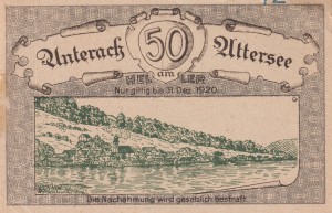 Austria Unterach am Attersee 50 Heller 31.12.1920 XF