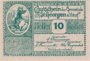 Austria St. Georgen a Ybbsf 10 Heller 1.5.1920-31.12.1920 aUNC