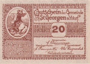 Austria St. Georgen a Ybbsf 20 Heller 1.5.1920-31.12.1920 AU/UNC