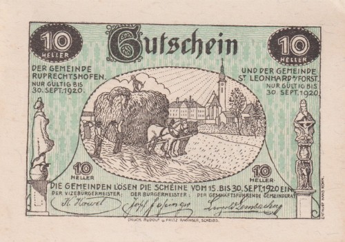 St. Leonhard am Forst 10 Heller 30.9.1920 aUNC A.jpg