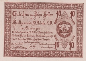 Austria St. Nikola a.d. Donau im Strudengau 10 Heller 31.12.1920 aUNC