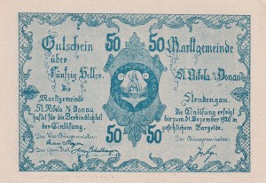 Austria St. Nikola a.d. Donau im Strudengau 50 Heller 31.12.1920 aUNC
