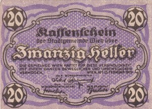 Austria Wien 20 Heller 13.2.1920-6.1920 AU/UNC