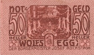 Austria Wolfsegg 50 Heller 1.1.1922 AU/UNC