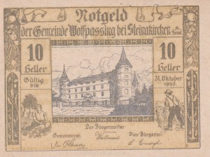 Austria Wolfpassing bei Steinarkirchen 10 Heller 31.10.1920 UNC