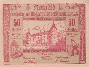 Austria Wolfpassing bei Steinarkirchen 50 Heller 31.10.1920 aUNC