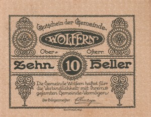 Austria Wolfern 10 Heller aUNC