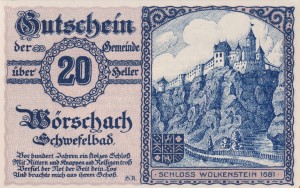 Austria Worschach Schwefelbad 20 Heller 8.5.1920-31.12.1920 UNC