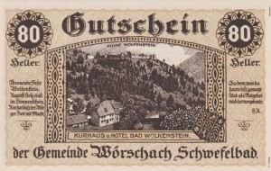 Austria Worschach Schwefelbad 80 Heller 8.5.1920-31.12.1920 UNC