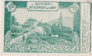 Austria St. Georgen am Wald 30 Heller 30.8.1921 VF