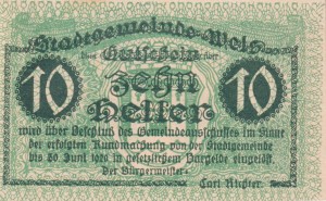 Austria Wels 10 Heller 30.6.1920 aUNC