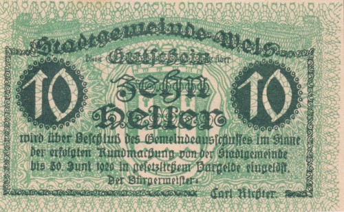 Wels 10 Heller 30.6.1920 aUNC A.jpg