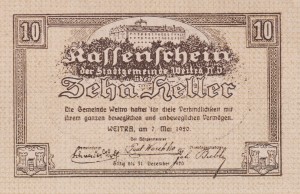 Austria Weitra 10 Heller 7.5.1920-31.12.1920 UNC