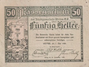 Austria Weitra 50 Heller 7.5.1920-31.12.1920 VG