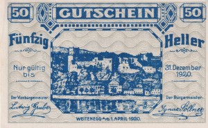 Austria Weitenegg 50 Heller 1.4.1920-31.12.1920 aUNC