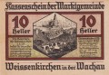 Weissenkirchen in der Wachau 10 Heller 15.4.1920-30.11.1920 hamerling 1A.jpg