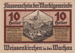 Austria Weissenkirchen in der Wachau 10 Heller 15.4.1920-30.11.1920 aUNC