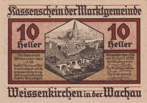 Weissenkirchen in der Wachau 10 Heller 15.4.1920-30.11.1920 A.jpg