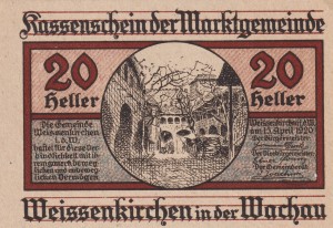 Austria Weissenkirchen in der Wachau 20 Heller 15.4.1920-30.11.1920 aUNC