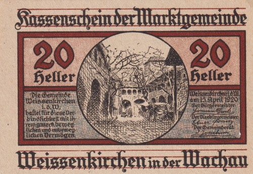 Austria Weissenkirchen in der Wachau1 20 Heller 15.4.1920-30.11.1920 aUNC A.jpg