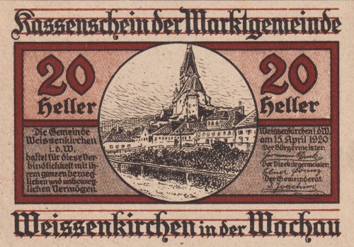 Austria Weissenkirchen in der Wachau3 20 Heller 15.4.1920-30.11.1920 aUNC A.jpg