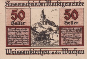 Austria Weissenkirchen in der Wachau 50 Heller 15.4.1920-30.11.1920 aUNC