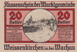 Austria Weissenkirchen in der Wachau 20 Heller 15.4.1920-30.11.1920 aUNC