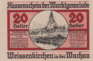 Austria Weissenkirchen in der Wachau 20 Heller 15.4.1920-30.11.1920 aUNC