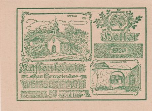 Austria Weissenbach bei Modling 50 Heller 10.6.1920-20.7.1920 UNC
