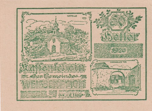 Weissenbach bei Modling 50 Heller 10.6.1920-20.20.7.1920 UNC A.jpg