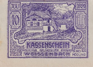 Austria Weissenbach bei Modling 10 Heller 10.6.1920-20.7.1920 aUNC
