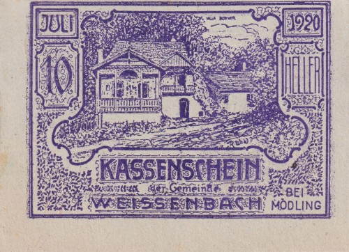 Weissenbach bei Modling 10 Heller 10.6.1920-20.7.1920 aUNC A.jpg
