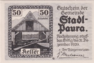 Austria Stadl - Paura 50 Heller 6.5.1920-31.12.1920 aUNC
