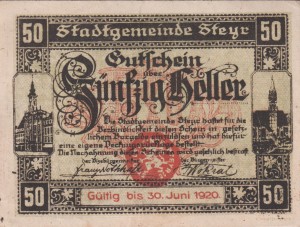 Austria Steyr 50 Heller 10.12.1919-30.6.1920 AU/UNC