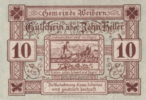 Austria Weibern 10 Heller 3.5.1920 aUNC