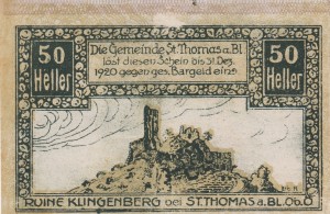 Austria St. Thomas am Blasenstein 50 Heller 31.12.1920 XF