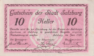 Austria Salzburg 10 Heller 6.1920 aUNC
