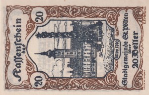 Austria St. Polten 20 Heller 30.6.1920-31.12.1920 AU/UNC