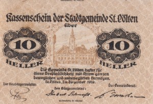 Austria St. Polten 10 Heller 24.12.1919-30.6.1920 AU/UNC