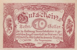 Austria Waldburg 10 Heller 1.7.1920-31.12.1920 UNC