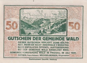Austria Wald 50 Heller 7.1920 aUNC