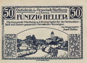 Austria Wartberg a.d. Krems 50 Heller 31.12.1921 AU/UNC