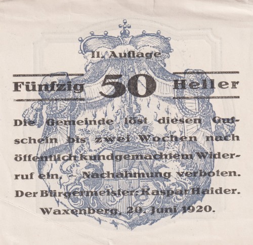 Waxenberg 50 Heller 20.6.1920 A.jpg