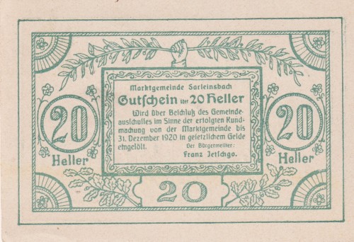 Marktgemeinde Sarleinsbach 20 Heller A.jpg