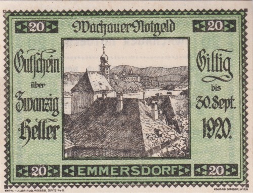 Wachauer Emmersdorf 20 Heller 30.9.1920 A.jpg