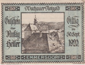 Austria Wachauer Emmersdorf 50 Heller 30.9.1920 aUNC