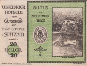 Austria Wachauer Giltig 20 Heller 30.9.1920 aUNC