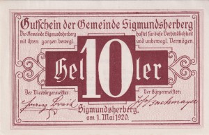 Austria Sigmundsherbeg 10 Heller 1.5.1920-31.12.1920 AU/UNC